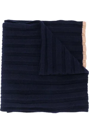 Brunello Cucinelli Homme, Accessoires, Bleu, Taille: ONE Size Écharpe Bleue en Cachemire