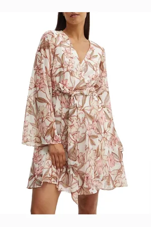 Guess Femme, Robes, , Taille: 40 FR Mini-robe fleurie à manches clochettes