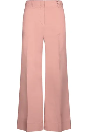 Incotex Femme, Pantalons, Rose, Taille: 38 FR Pantalon large en coton popeline rose