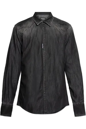 Dsquared2 Homme, Chemises, Noir, Taille: M Chemise en denim à effet vintage