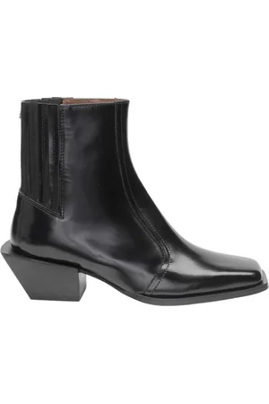 Fabienne Chapot Femme, Chaussures, Noir, Taille: 39 EU Bottes Chunky à Talons en Cuir Noir