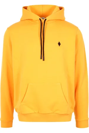 MARCELO BURLON Homme, Sweatshirts et sweats à capuche, Jaune, Taille: M Sweat à Capuche Logo Croix