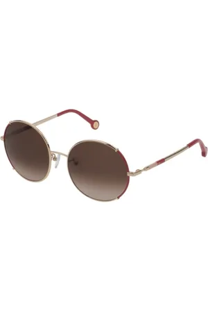 Carolina Herrera Femme, Accessoires, Rose, Taille: ONE Size Lunettes de soleil en métal or rose