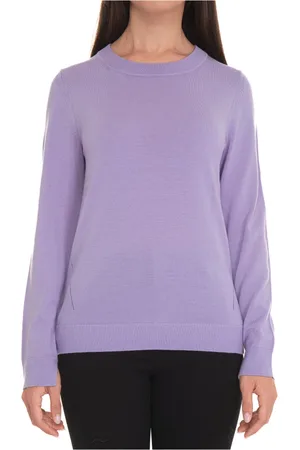 HUGO BOSS Femme, Pulls, Violet, Taille: 40 FR Pull ras du cou avec fentes latérales