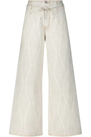 Etro Femme, Jeans, Blanc, Taille: W25 Jean Large à Motif Paisley