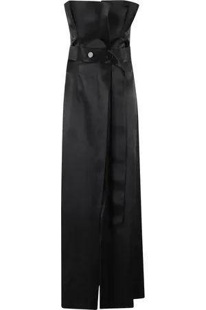 Serafini Femme, Robes, Noir, Taille: 36 FR Robe Bustier Duchesse Noire avec Volants