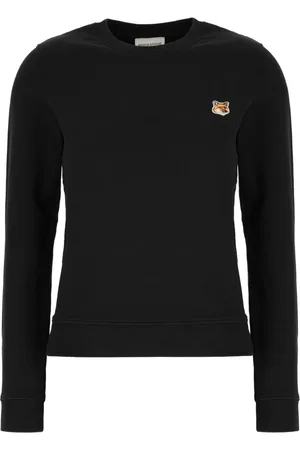 Maison Kitsuné Femme, Tops, Noir, Taille: 38 FR FOX Head Patch Regular Sweatshirt
