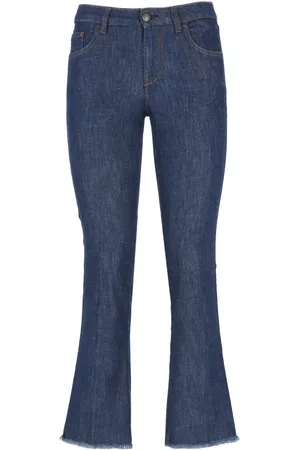 FAY Femme, Jeans, Bleu, Taille: W30 Pantalon Bleu en Coton avec Passants de Ceinture