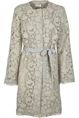 P.A.R.O.S.H. Femme, Vestes, Blanc, Taille: 40 FR Veste Longue Sangallo