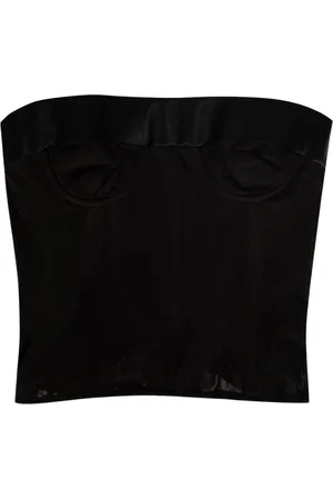 Maison Margiela Femme, Tops, Noir, Taille: 38 FR Corset Noir en Coton et Maille à Armatures