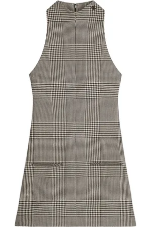 Courrèges Femme, Robes, Noir, Taille: 36 FR Robe en Laine Mélangée à Motif Carreaux