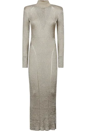 Self-Portrait Femme, Robes, Jaune, Taille: 40 FR Robe Maxi en Maille Scintillante