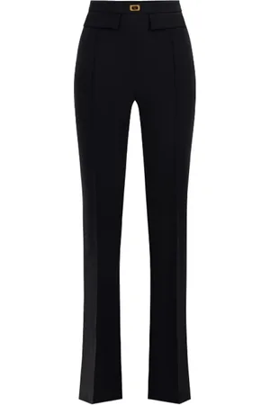 Elisabetta Franchi Femme, Pantalons, Noir, Taille: 38 FR Pantalon Slim Fit en Crêpe Stretch Noir