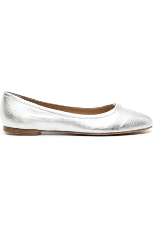 Chloé Femme, Chaussures, Gris, Taille: 37 EU Ballerines Marcie en cuir métallisé