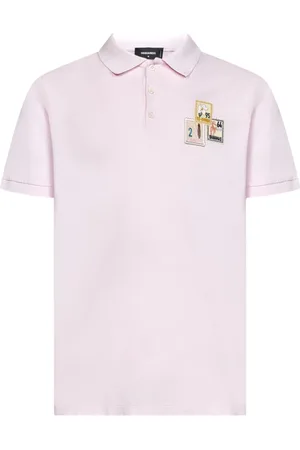 Dsquared2 Homme, Tops, Rose, Taille: L Polo Élégant avec Patchs Multicolores