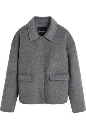 Herskind Femme, Vestes, Gris, Taille: 38 FR Manteau Lux avec Fermeture Éclair Invisible