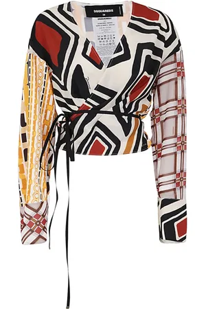 Dsquared2 Femme, Blouses et Chemises, , Taille: 40 FR Blouse Cache-Cœur Abstraite