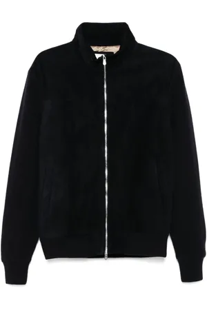 Brunello Cucinelli Homme, Vestes, Bleu, Taille: M Blouson aviateur zippé marine