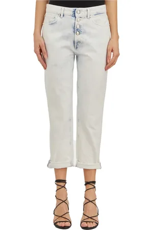 Dondup Femme, Jeans, Bleu, Taille: W27 Denim Koons Gioiello Cropped Jeans