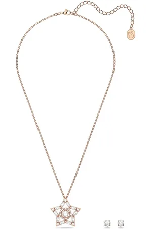 Swarovski Femme, Accessoires, Jaune, Taille: ONE Size Ensemble Collier et Boucles d`Oreilles Stella