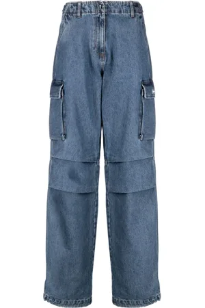COPERNI Femme, Jeans, Bleu, Taille: 38 FR Pantalon Large Taille Haute Bleu