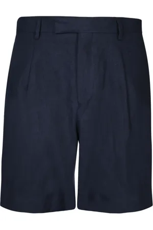 LARDINI Homme, Shorts, Bleu, Taille: M Bermuda en Lin Bleu