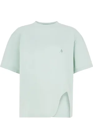 The Attico Femme, Tops, Vert, Taille: 38 FR T-shirt côtelé avec logo brodé
