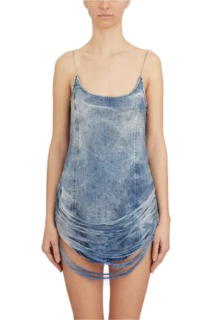 Diesel Femme, Robes, Bleu, Taille: 38 FR Mini Robe en Denim