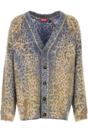 Diesel Homme, Pulls, Multicolore, Taille: S Cardigan Imprimé en Mélange de Coton
