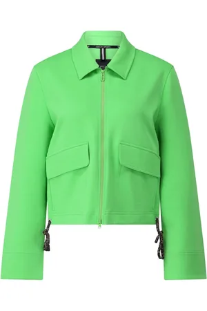 Marc Cain Femme, Vestes, Vert, Taille: 40 FR Blazer Imprimé Léopard avec Fermeture Éclair