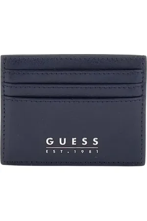 Guess Homme, Accessoires, Bleu, Taille: ONE Size Porte-cartes Style Saffiano