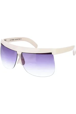 Courrèges Femme, Accessoires, Blanc, Taille: ONE Size Lunettes de soleil ovales en acétate