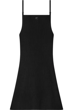 Courrèges Femme, Robes, Noir, Taille: 38 FR Robe en maille côtelée