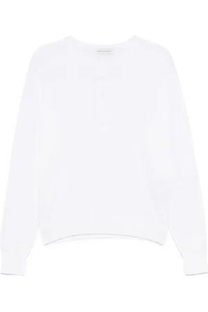 DRIES VAN NOTEN Homme, Sweatshirts et sweats à capuche, Blanc, Taille: L Pull Blanc Boutonné Manches Longues