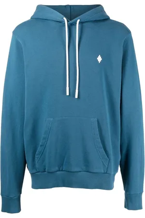 MARCELO BURLON Homme, Sweatshirts et sweats à capuche, Bleu, Taille: L Cross Sweat à capuche