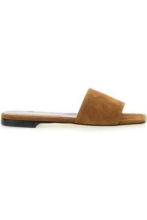 SEMICOUTURE Femme, Chaussures, Brun, Taille: 41 EU Sandales Slides Marron en Daim