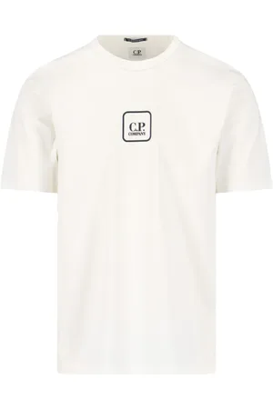 C.P. Company Homme, Tops, Blanc, Taille: S T-shirt Metropolis Series en jersey mercerisé avec logo imprimé inversé