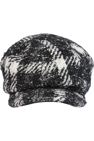 FAY Unisex, Accessoires, Noir, Taille: S Béret Basque en Laine à Carreaux