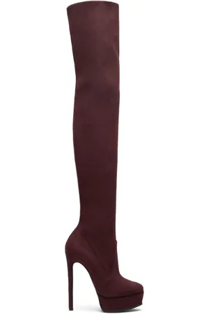 Casadei Femme, Chaussures, Violet, Taille: 35 EU Botte Stretch Montante