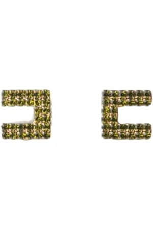 Elisabetta Franchi Femme, Accessoires, Vert, Taille: ONE Size Boucles d`oreilles clip
