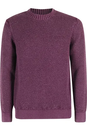 Circolo Homme, Pulls, Violet, Taille: L Pull en Laine Mérinos à Col Rond