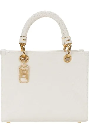 Elisabetta Franchi Femme, Sacs, Blanc, Taille: ONE Size Petit sac cabas Jacquard avec breloques