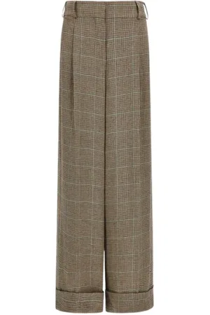 Roberto Cavalli Femme, Pantalons, Brun, Taille: 36 FR Élégant Pantalon Palazzo Marron Clair
