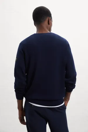 ECOALF Homme, Pulls, Bleu, Taille: L Pull en maille col en V
