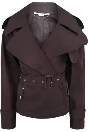 Stella McCartney Femme, Manteaux, Brun, Taille: 36 FR Short Belted Trench Coat