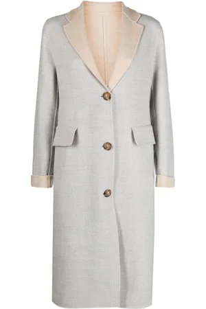 ELEVENTY Femme, Manteaux, Gris, Taille: 34 FR Manteau Gris Décontracté en Laine