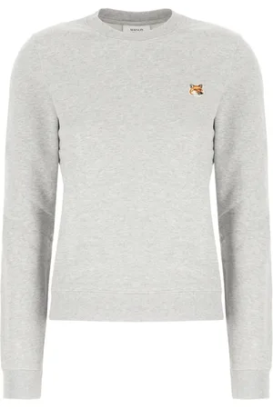 Maison Kitsuné Femme, Sweatshirts et sweats à capuche, Gris, Taille: 42 FR FOX Head Patch Regular Sweatshirt