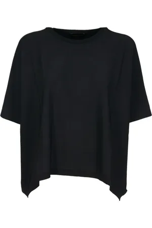 Roberto Collina Femme, Pulls, Noir, Taille: 38 FR Pull Noir avec Col Girocollo