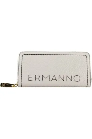 ERMANNO SCERVINO Femme, Accessoires, Blanc, Taille: ONE Size Grand Portefeuille Zippé EBA Souple