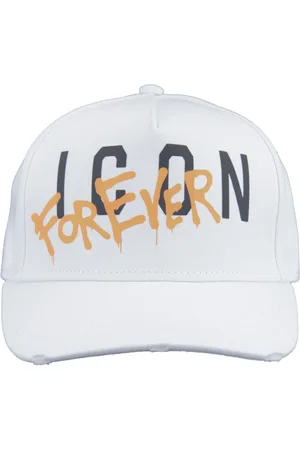 Dsquared2 Unisex, Accessoires, Blanc, Taille: ONE Size Casquette de baseball à imprimé contrasté